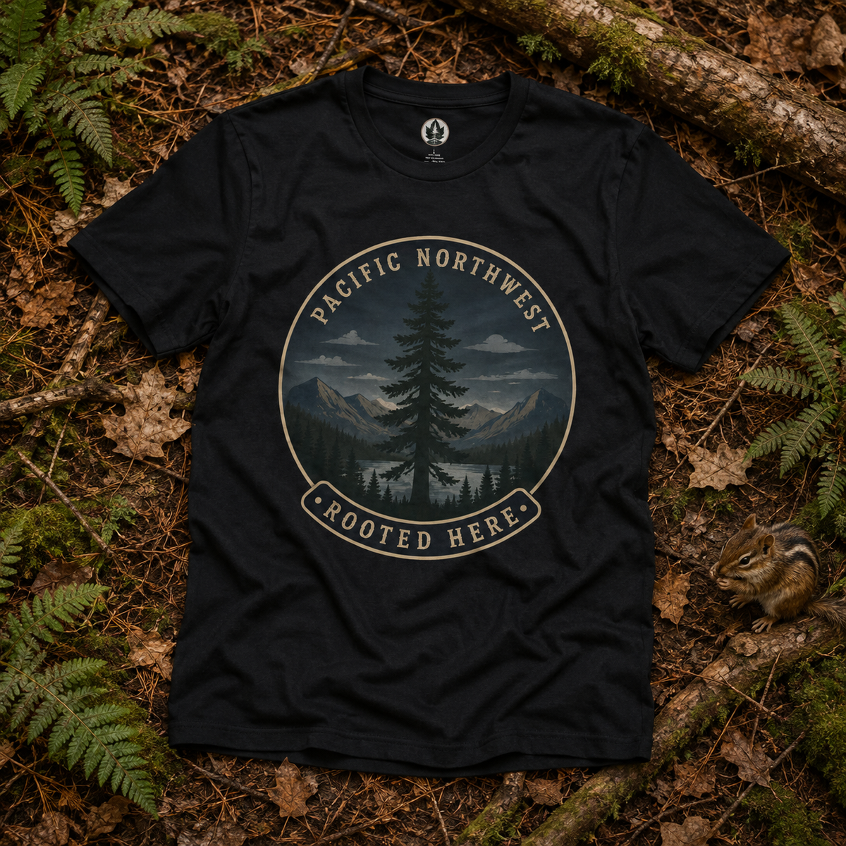 Pacific Northwest Tree T‑Shirt — “Rooted Here” Tee