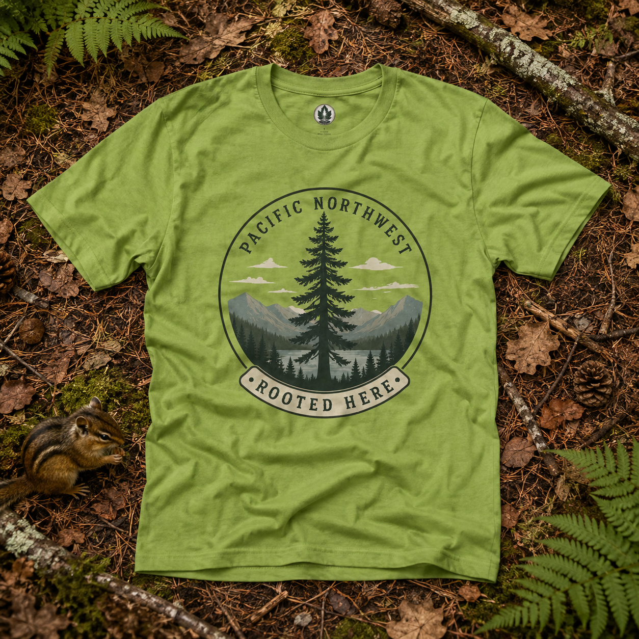 Pacific Northwest Tree T‑Shirt — “Rooted Here” Tee