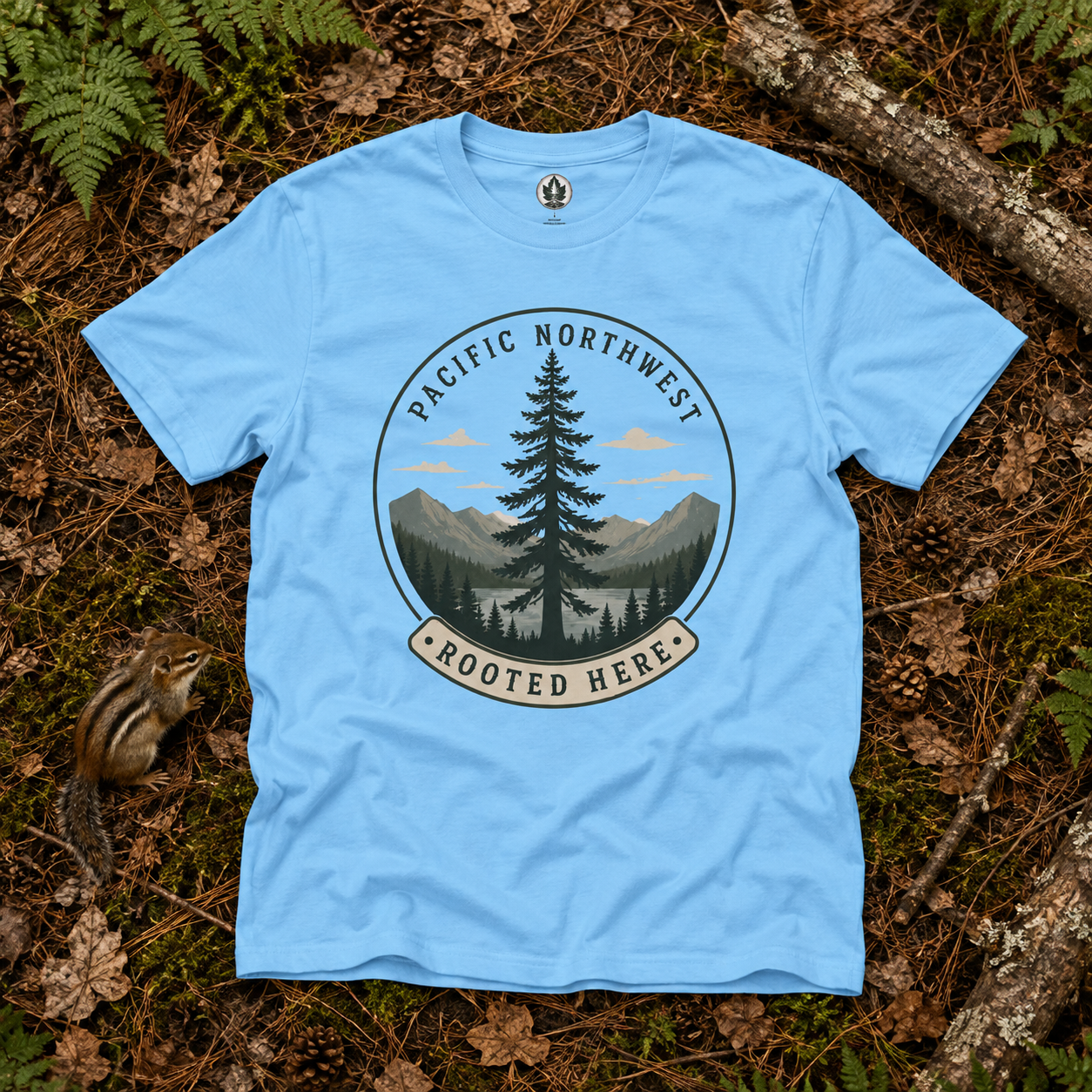 Pacific Northwest Tree T‑Shirt — “Rooted Here” Tee