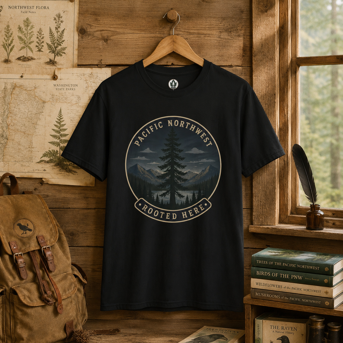 Pacific Northwest Tree T‑Shirt — “Rooted Here” Tee