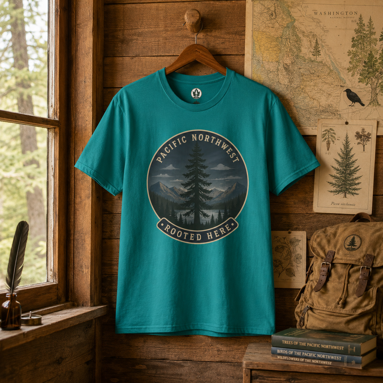 Pacific Northwest Tree T‑Shirt — “Rooted Here” Tee
