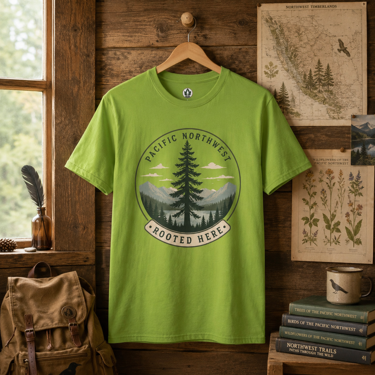Pacific Northwest Tree T‑Shirt — “Rooted Here” Tee