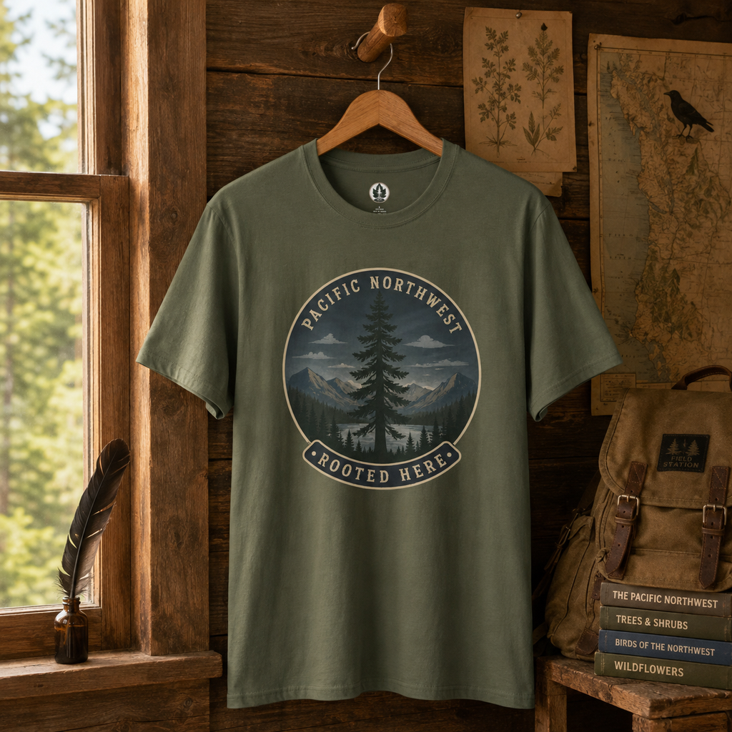 Pacific Northwest Tree T‑Shirt — “Rooted Here” Tee