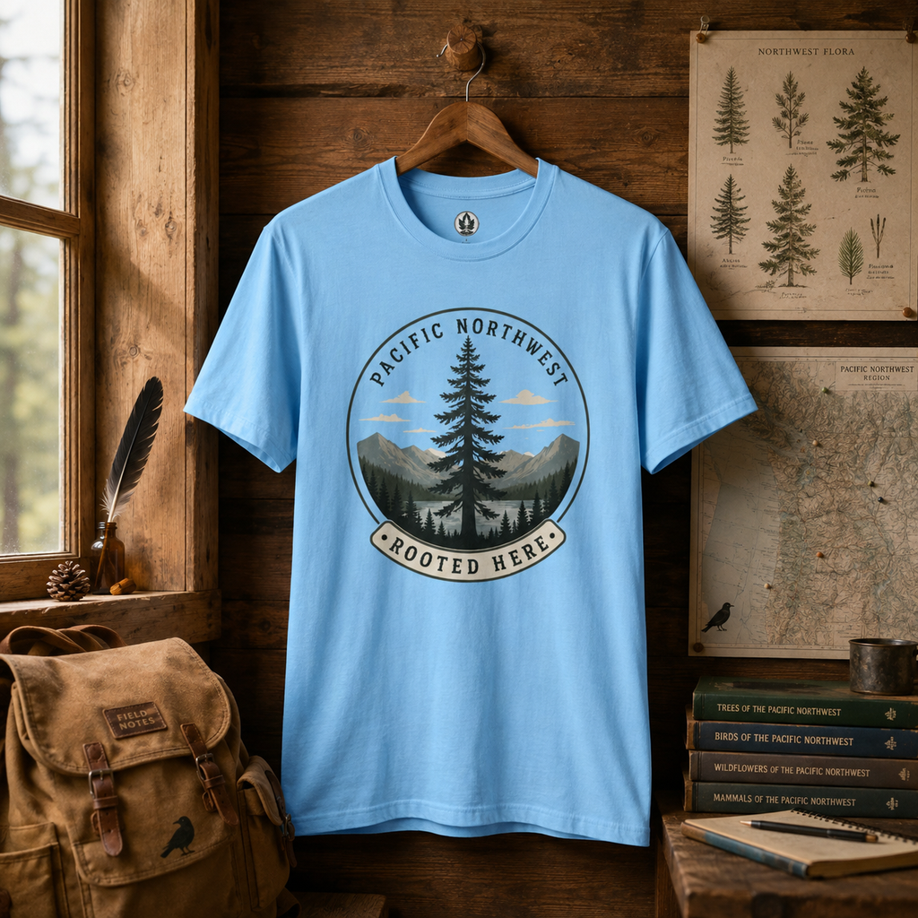 Pacific Northwest Tree T‑Shirt — “Rooted Here” Tee