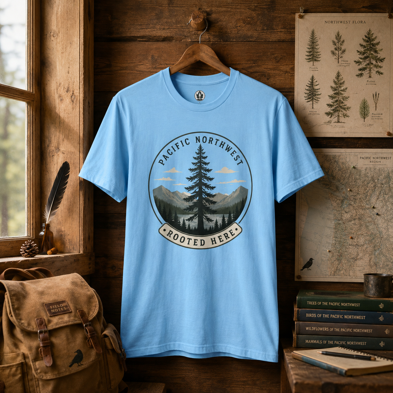Pacific Northwest Tree T‑Shirt — “Rooted Here” Tee