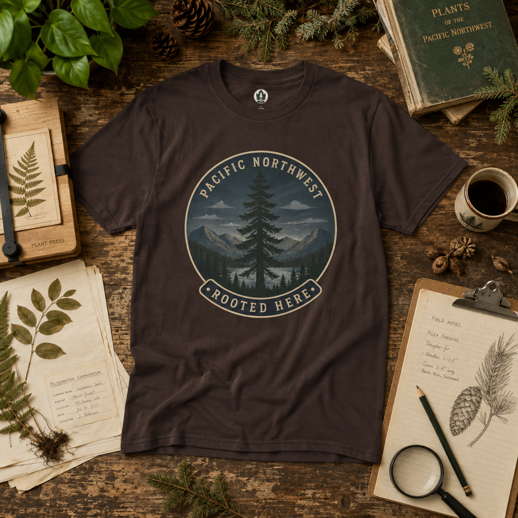 Pacific Northwest Tree T‑Shirt — “Rooted Here” Tee