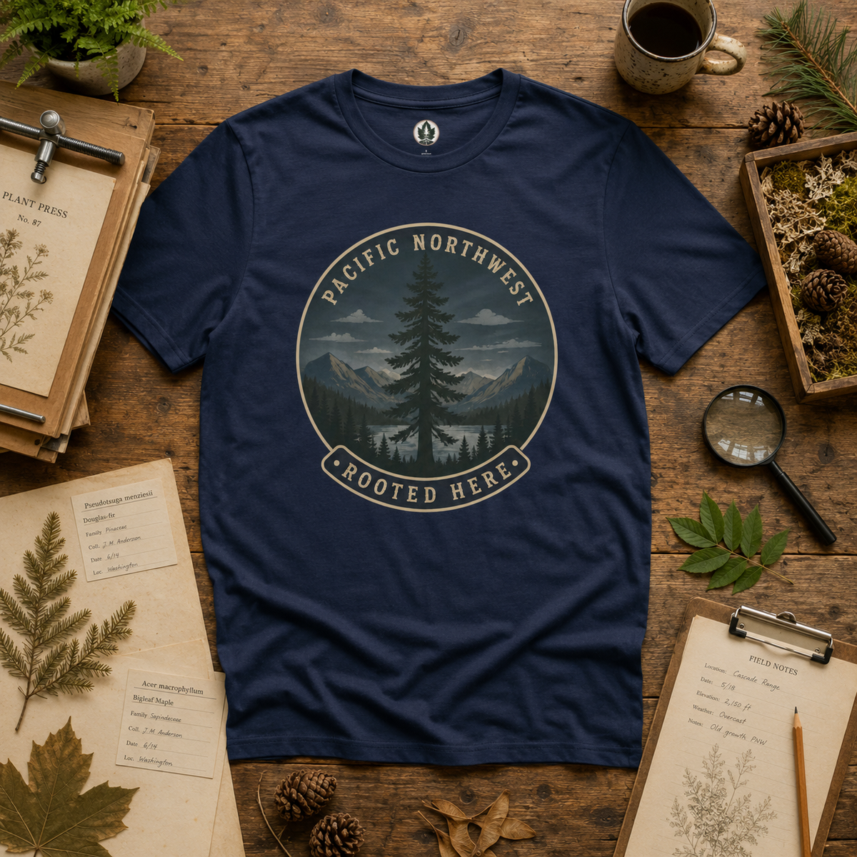 Pacific Northwest Tree T‑Shirt — “Rooted Here” Tee