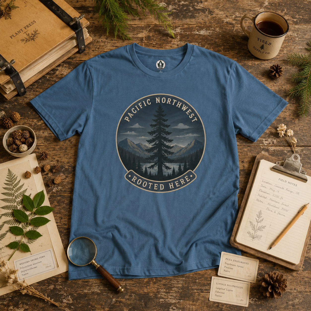 Pacific Northwest Tree T‑Shirt — “Rooted Here” Tee