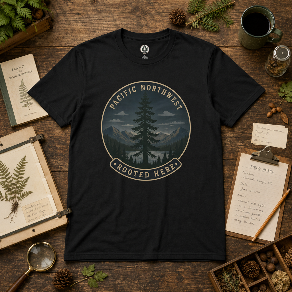 Pacific Northwest Tree T‑Shirt — “Rooted Here” Tee