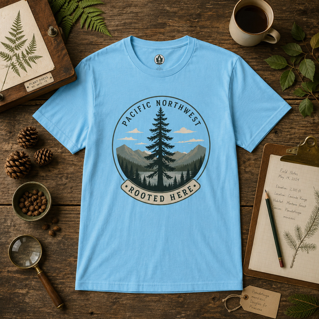 Pacific Northwest Tree T‑Shirt — “Rooted Here” Tee