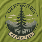 Pacific Northwest Tree T‑Shirt — “Rooted Here” Tee
