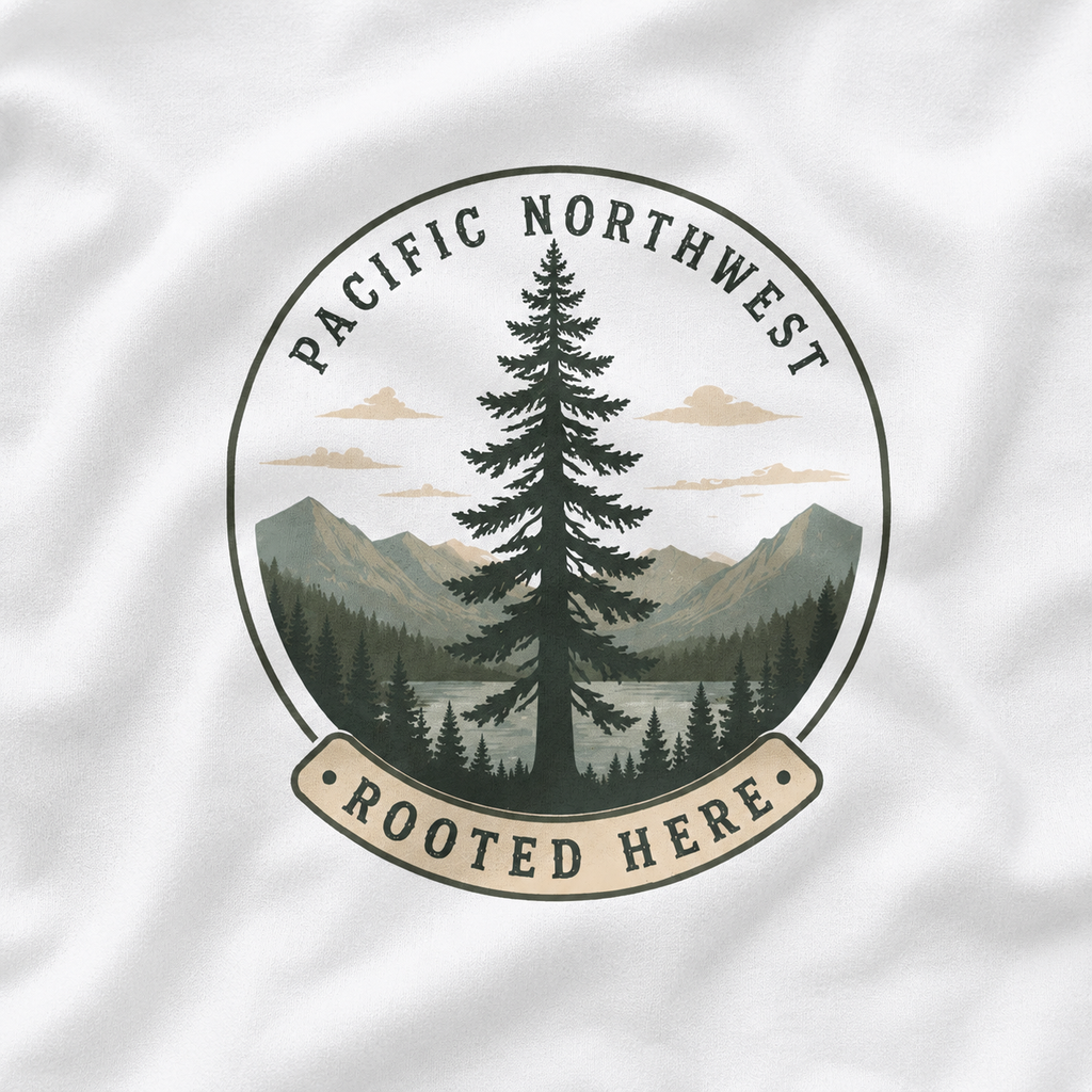 Pacific Northwest Tree T‑Shirt — “Rooted Here” Tee