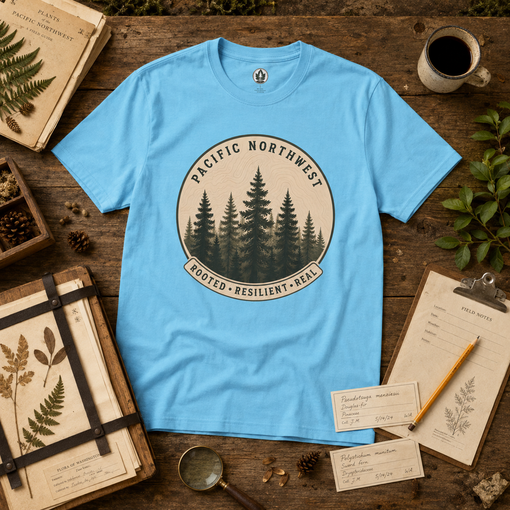 Pacific Northwest Tree T‑Shirt - "Rooted - Resilient - Real"