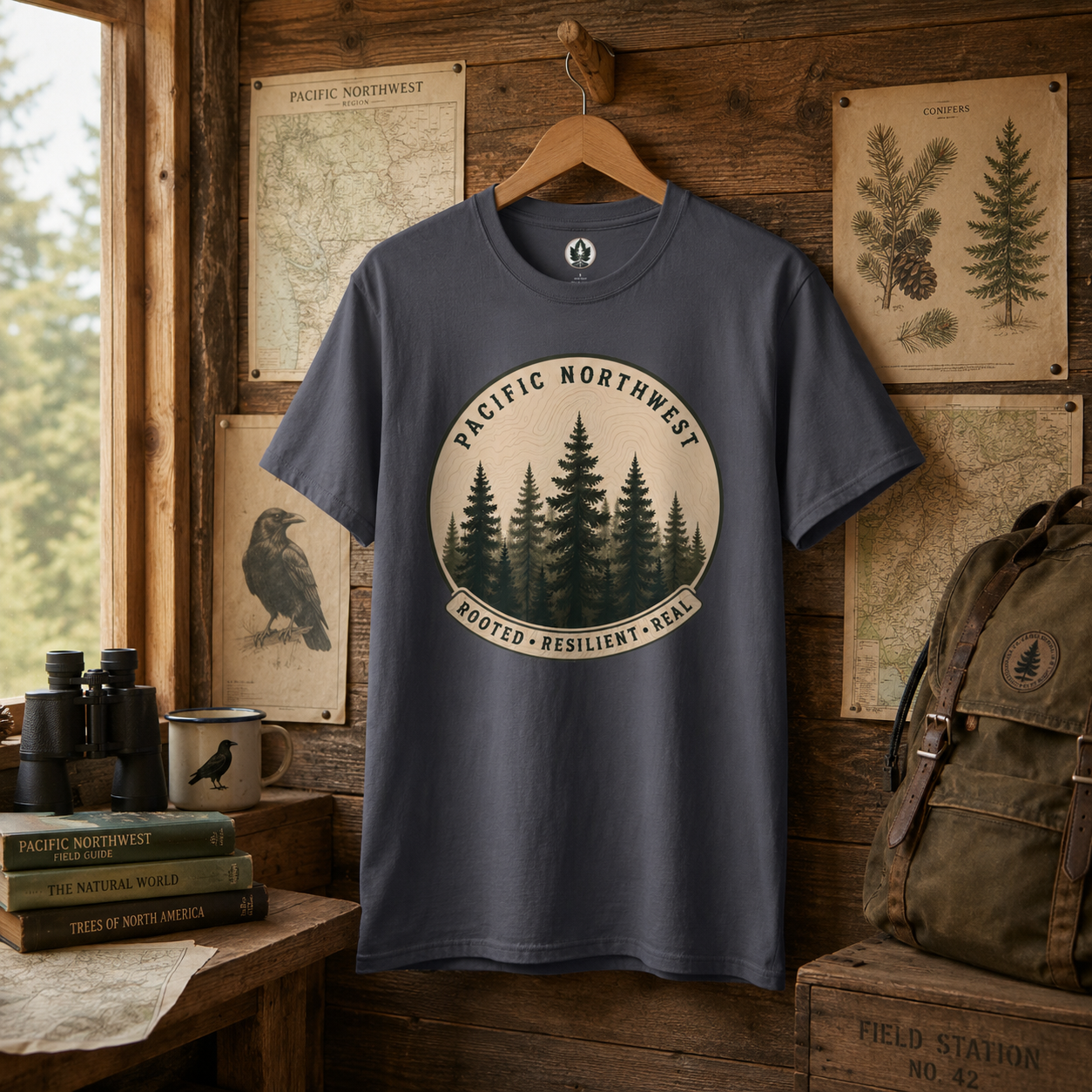 Pacific Northwest Tree T‑Shirt - "Rooted - Resilient - Real"