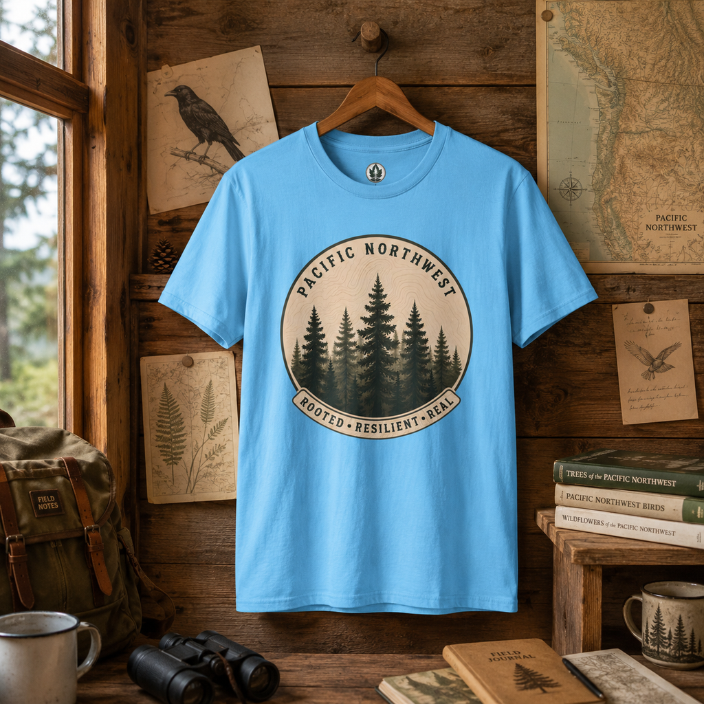 Pacific Northwest Tree T‑Shirt - "Rooted - Resilient - Real"