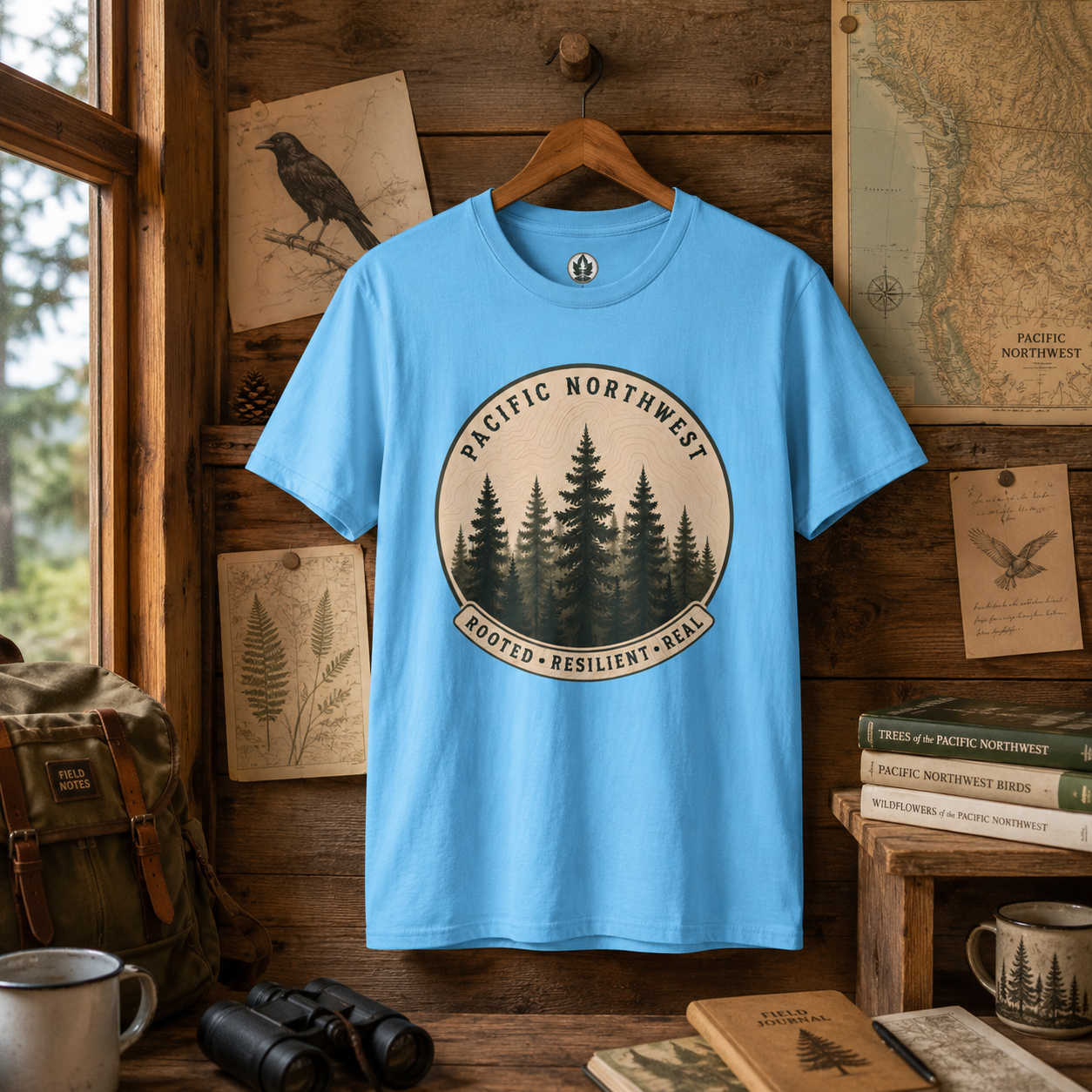 Pacific Northwest Tree T‑Shirt - "Rooted - Resilient - Real"