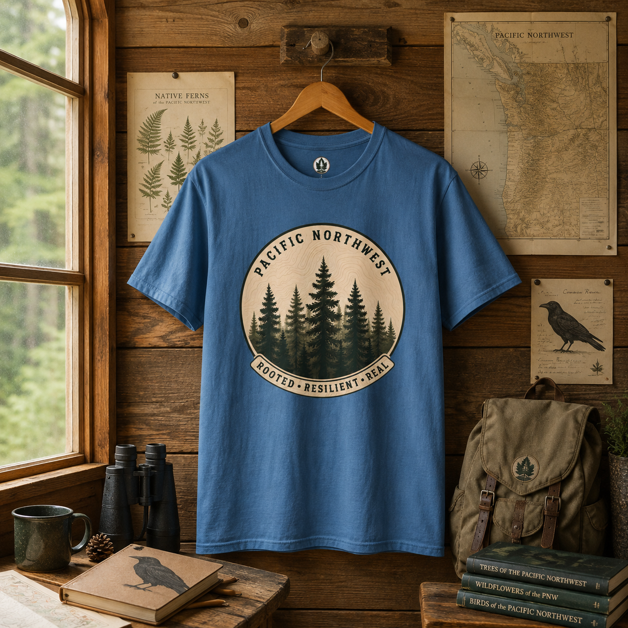 Pacific Northwest Tree T‑Shirt - "Rooted - Resilient - Real"