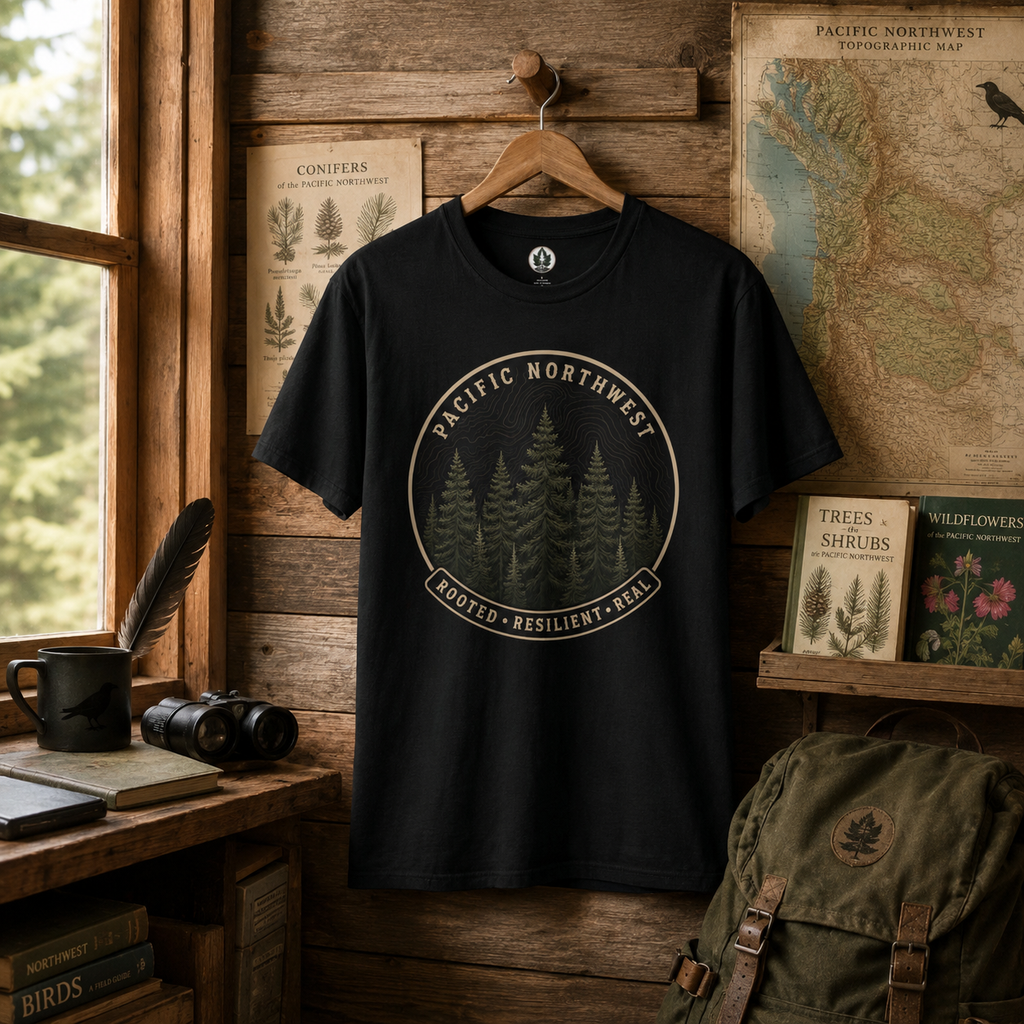 Pacific Northwest Tree T‑Shirt - "Rooted - Resilient - Real"
