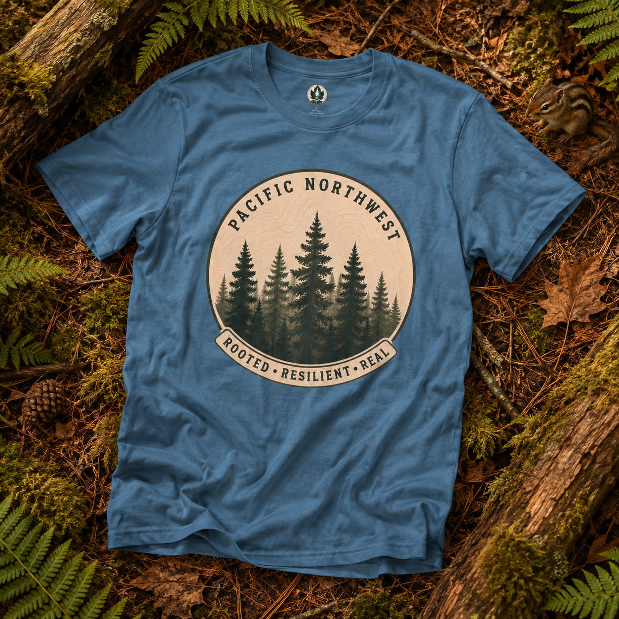 Pacific Northwest Tree T‑Shirt - "Rooted - Resilient - Real"