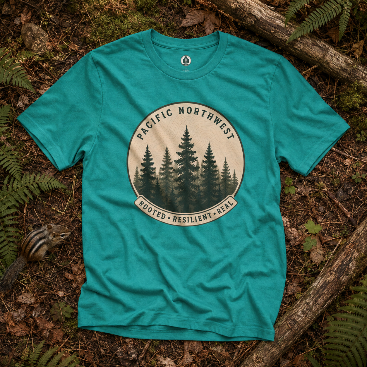Pacific Northwest Tree T‑Shirt - "Rooted - Resilient - Real"
