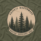 Pacific Northwest Tree T‑Shirt - "Rooted - Resilient - Real"