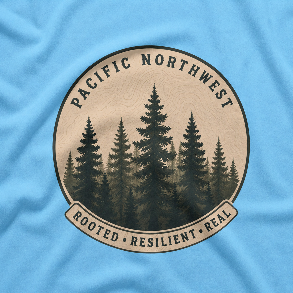 Pacific Northwest Tree T‑Shirt - "Rooted - Resilient - Real"