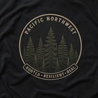 Pacific Northwest Tree T‑Shirt - "Rooted - Resilient - Real"