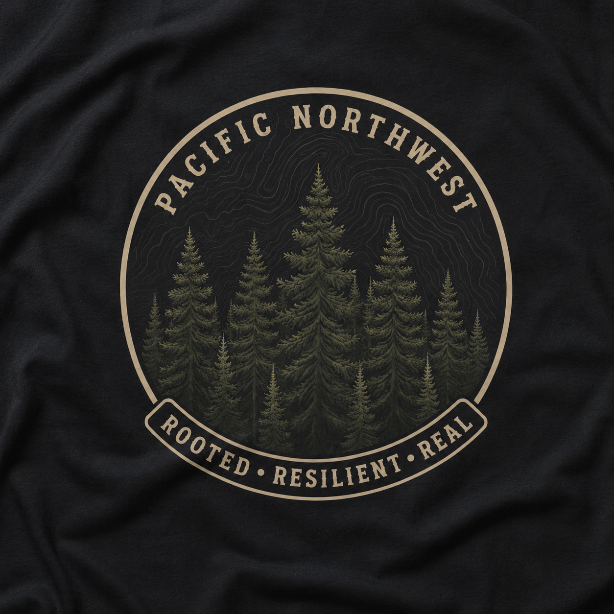 Pacific Northwest Tree T‑Shirt - "Rooted - Resilient - Real"