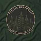 Pacific Northwest Tree T‑Shirt - "Rooted - Resilient - Real"