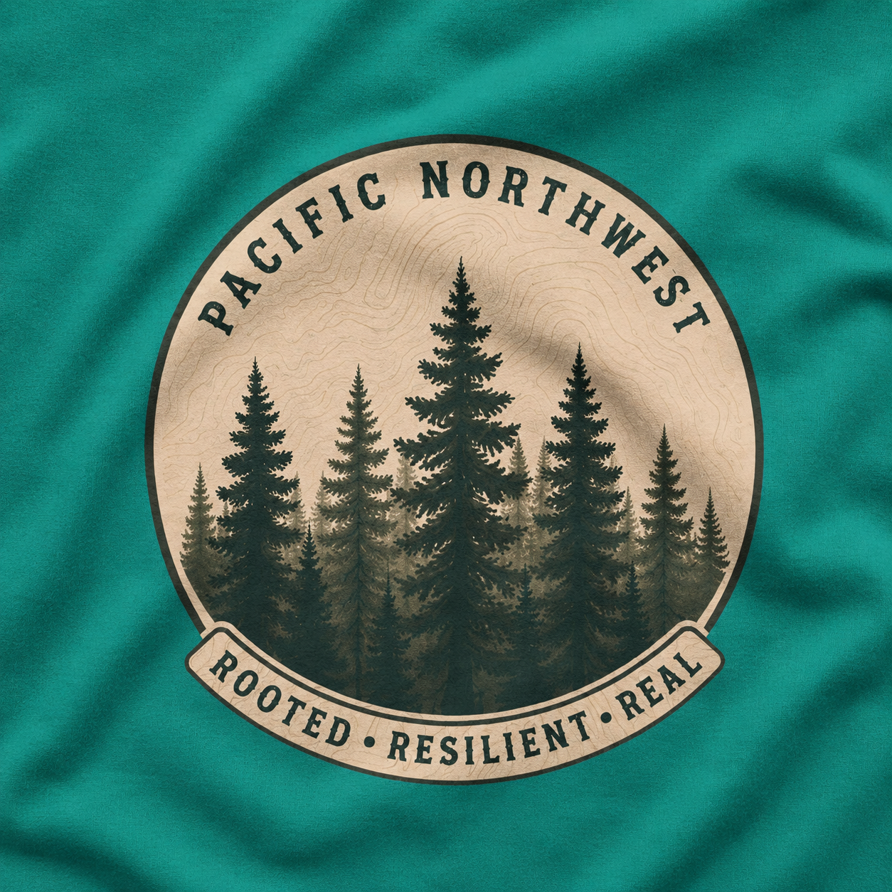 Pacific Northwest Tree T‑Shirt - "Rooted - Resilient - Real"