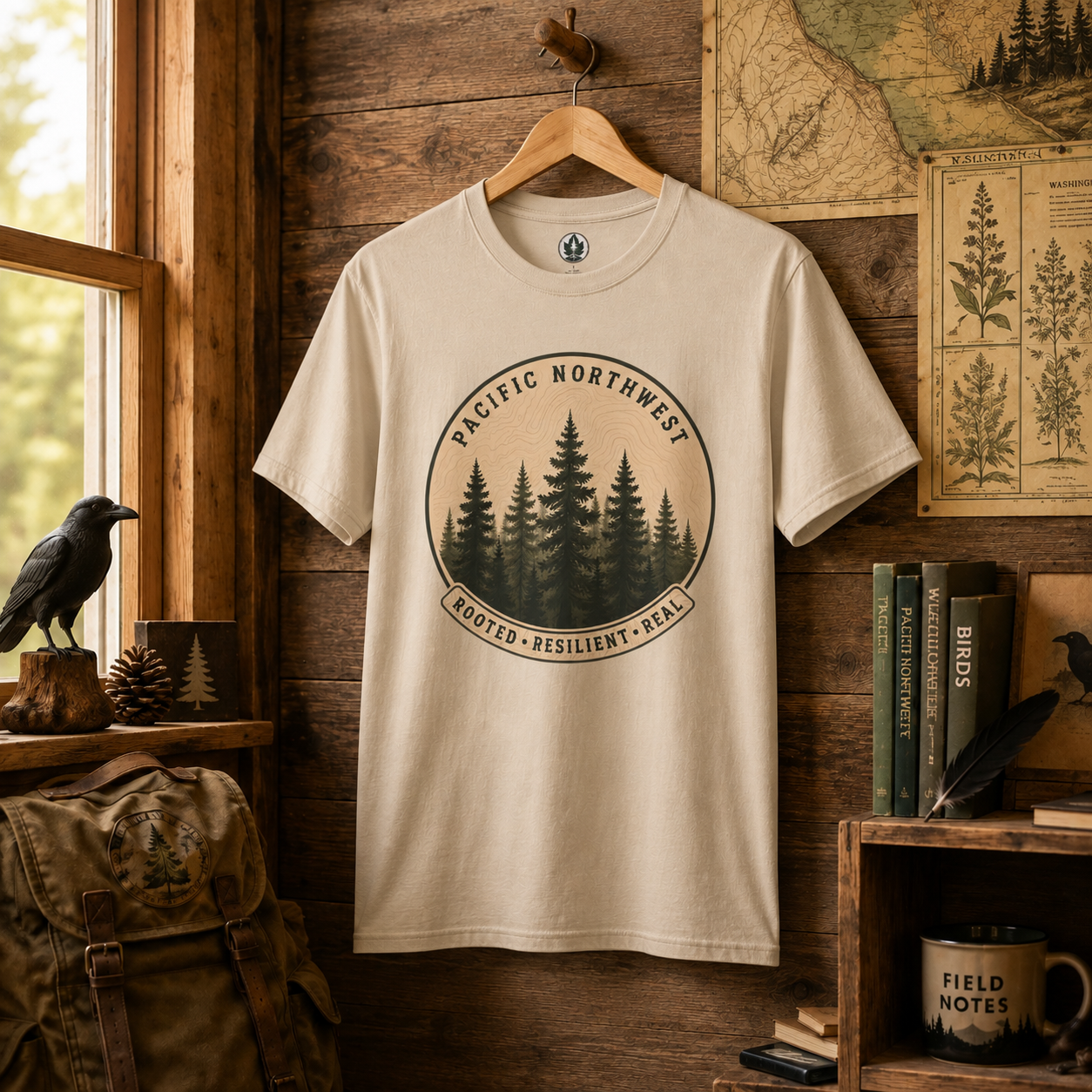 Pacific Northwest Tree T‑Shirt - "Rooted - Resilient - Real"