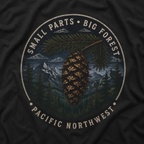 Pacific Northwest Tree T‑Shirt — “Small Parts - Big Forest” Tee