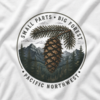 Pacific Northwest Tree T‑Shirt — “Small Parts - Big Forest” Tee