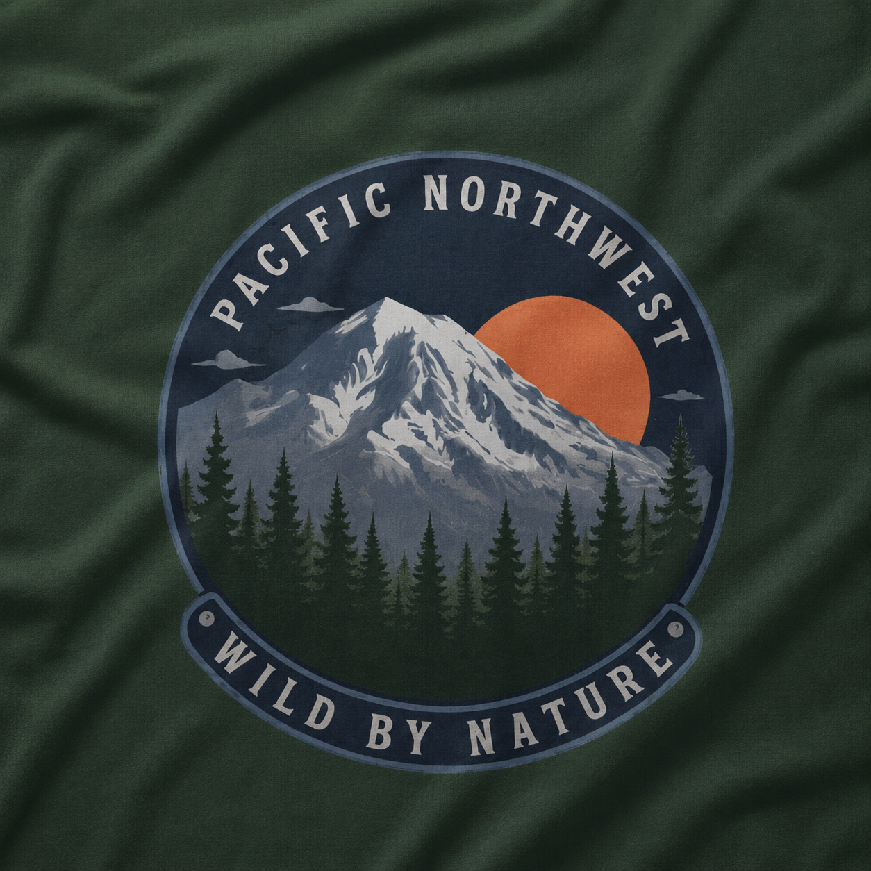 Pacific Northwest Mountain T‑Shirt — “Wild by Nature” Tee