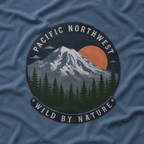 Pacific Northwest Mountain T‑Shirt — “Wild by Nature” Tee