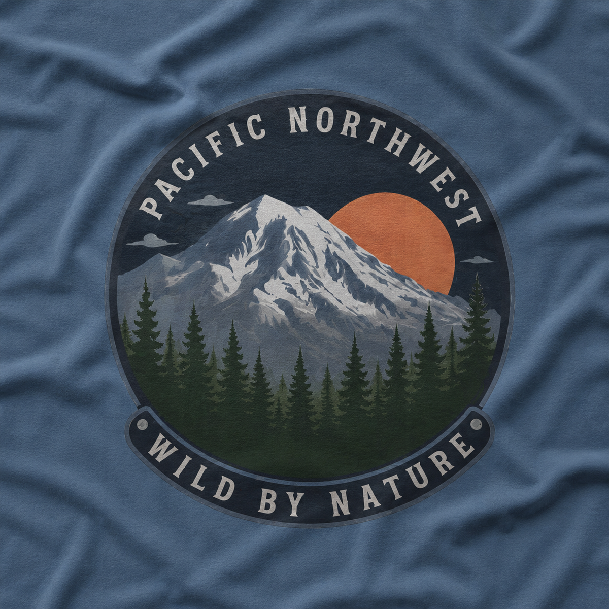 Pacific Northwest Mountain T‑Shirt — “Wild by Nature” Tee