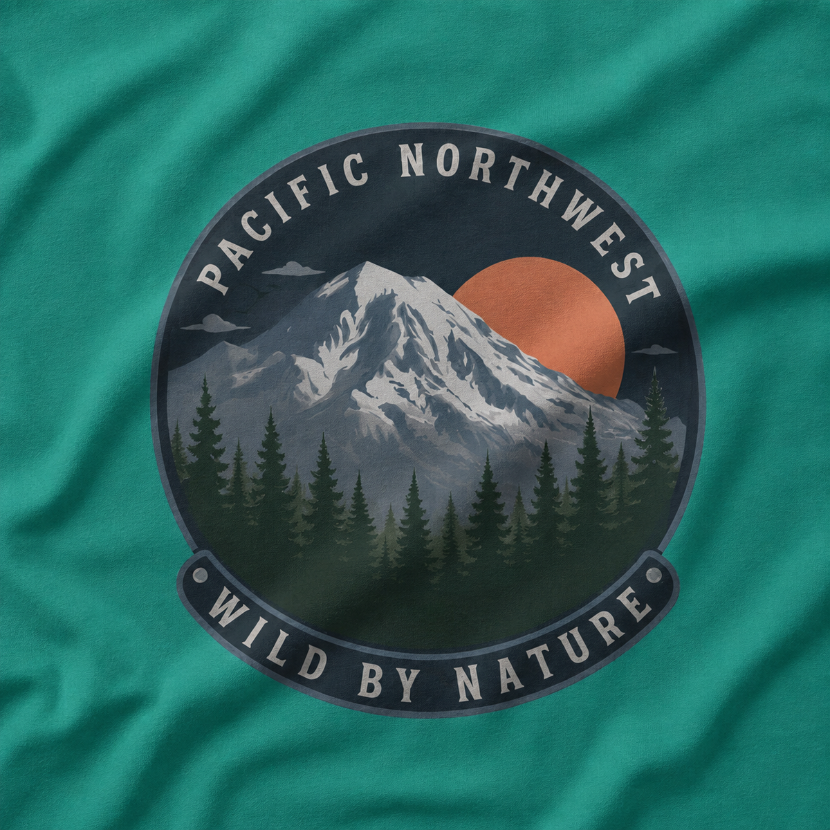 Pacific Northwest Mountain T‑Shirt — “Wild by Nature” Tee
