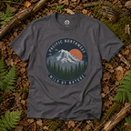 Pacific Northwest Mountain T‑Shirt — “Wild by Nature” Tee