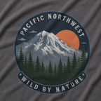 Pacific Northwest Mountain T‑Shirt — “Wild by Nature” Tee