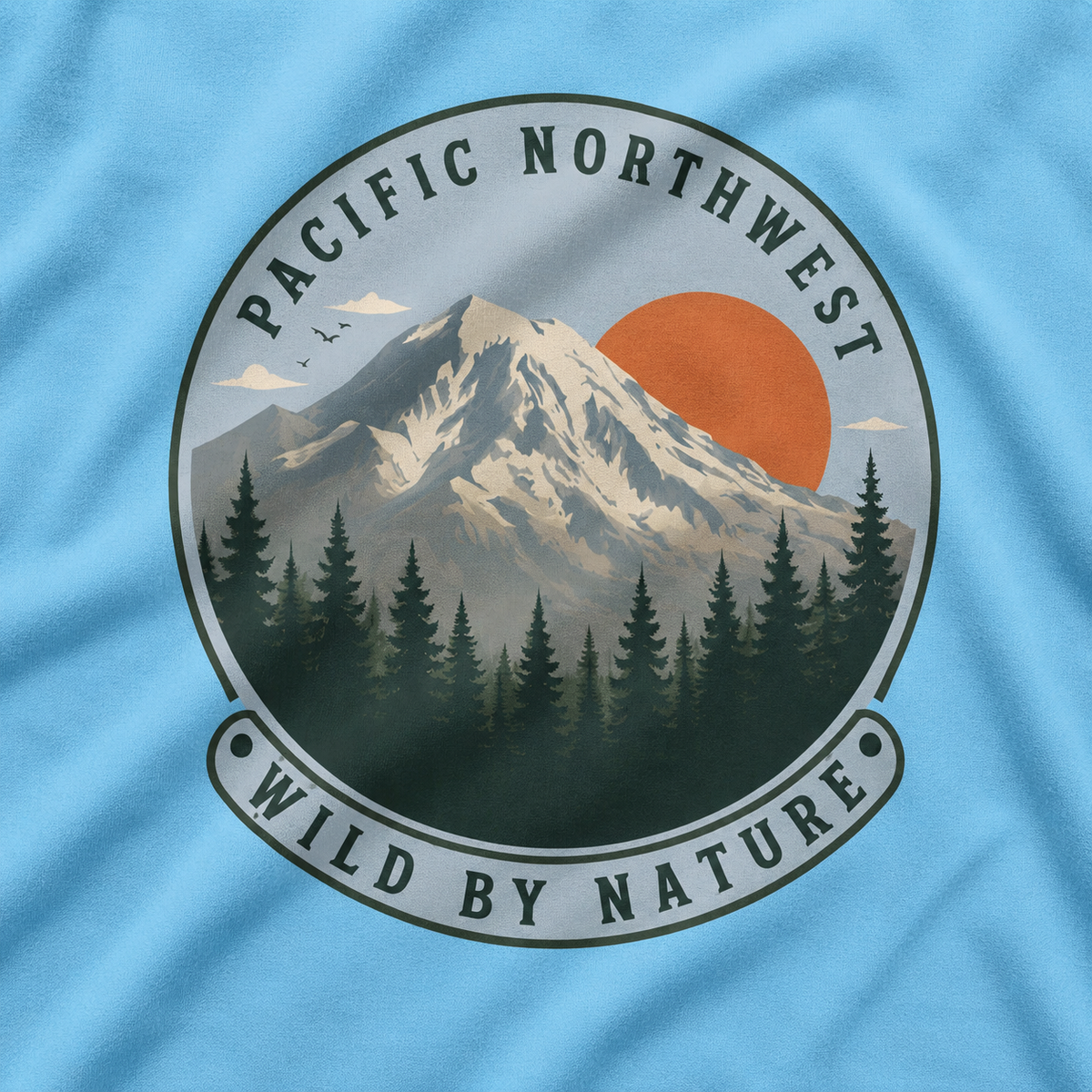 Pacific Northwest Mountain T‑Shirt — “Wild by Nature” Tee