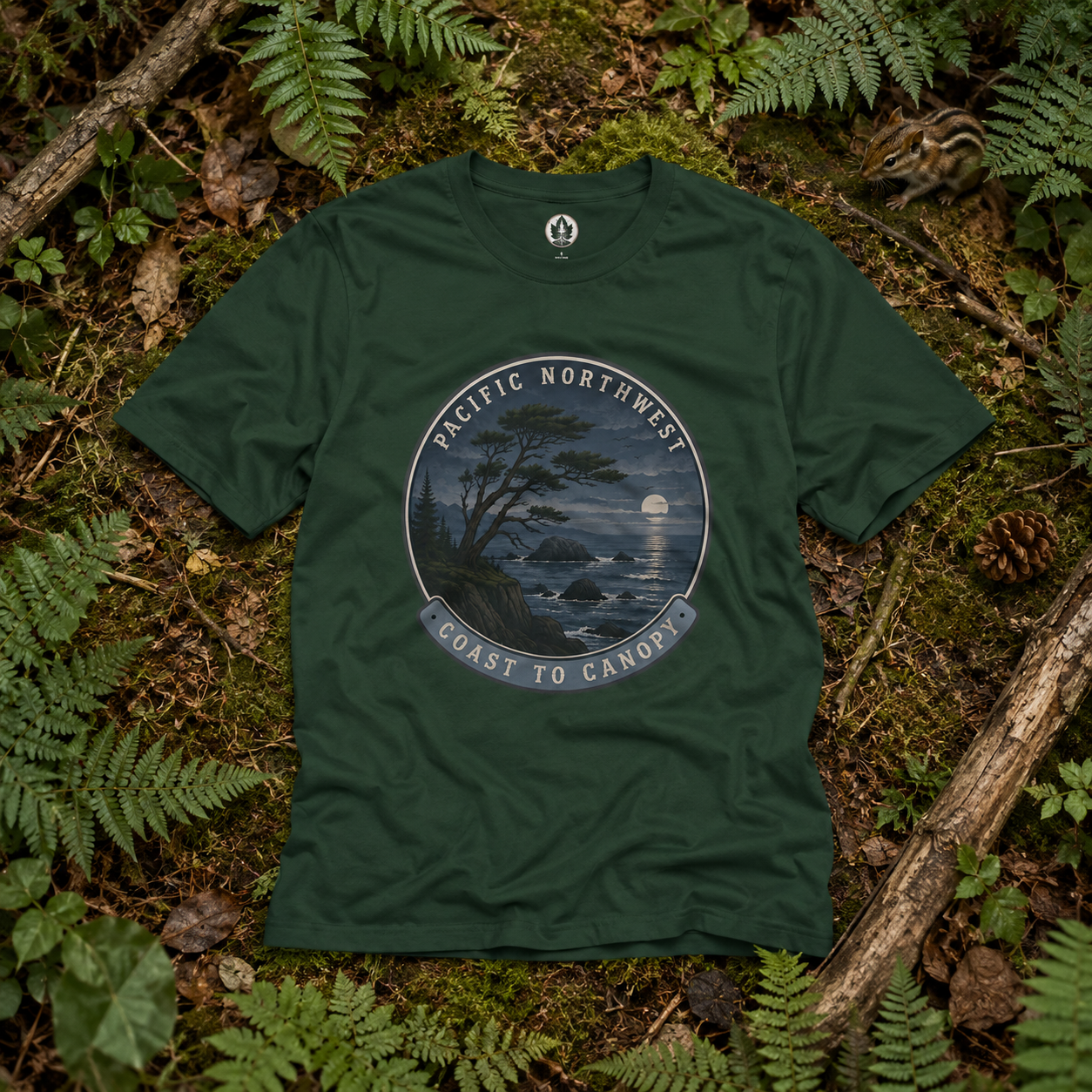 Pacific Northwest Tree T‑Shirt — “Coast to Canopy” Tee
