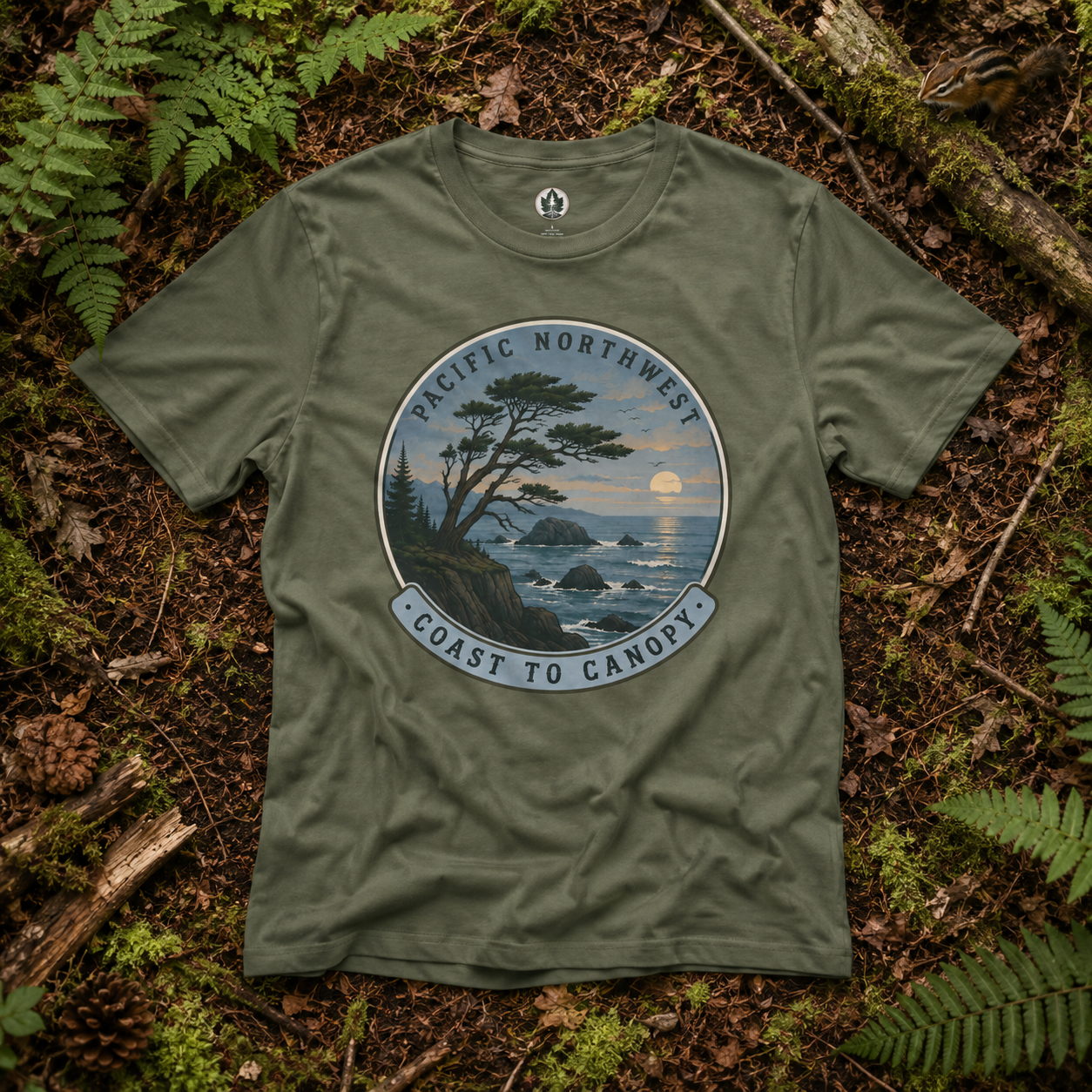Pacific Northwest Tree T‑Shirt — “Coast to Canopy” Tee