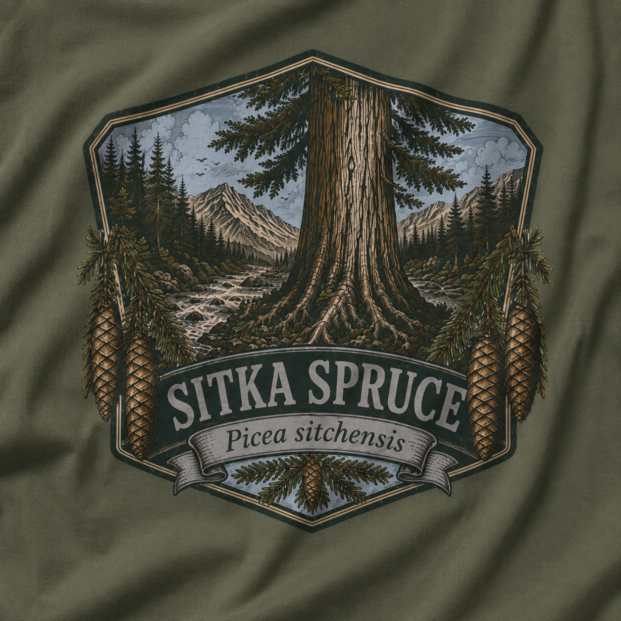 Sitka Spruce, Picea sitchensis T‑Shirt