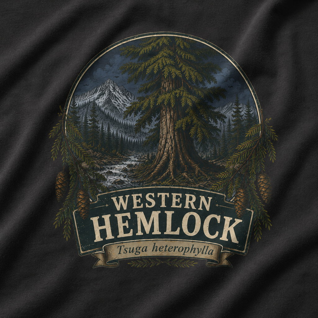 Western Hemlock, Tsuga heterophylla T‑Shirt