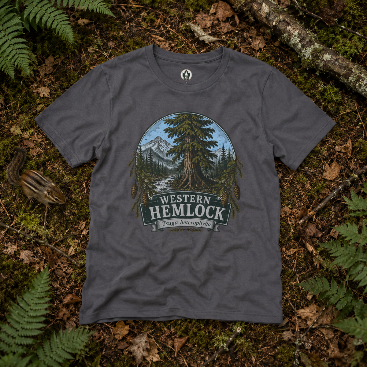 Western Hemlock, Tsuga heterophylla T‑Shirt