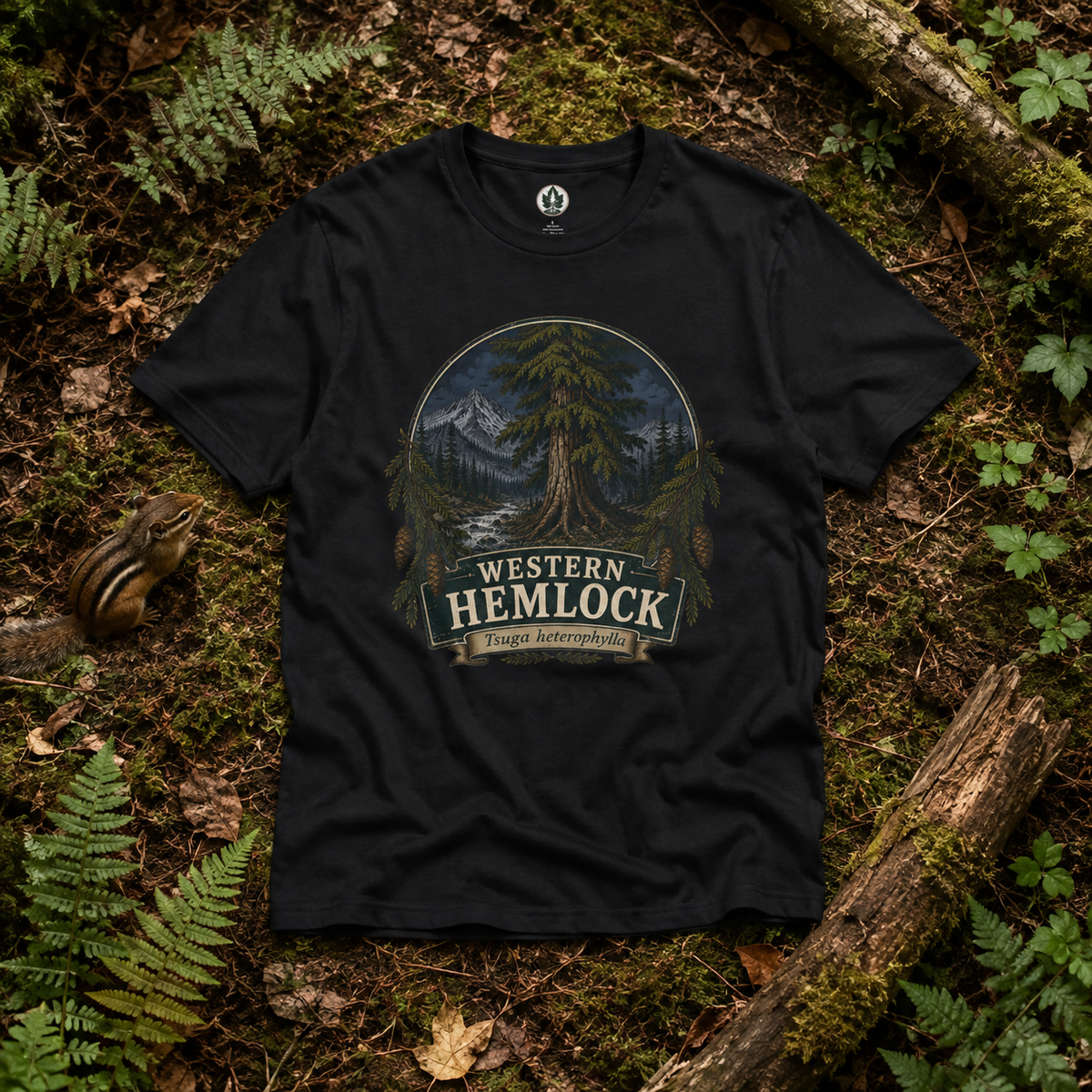 Western Hemlock, Tsuga heterophylla T‑Shirt