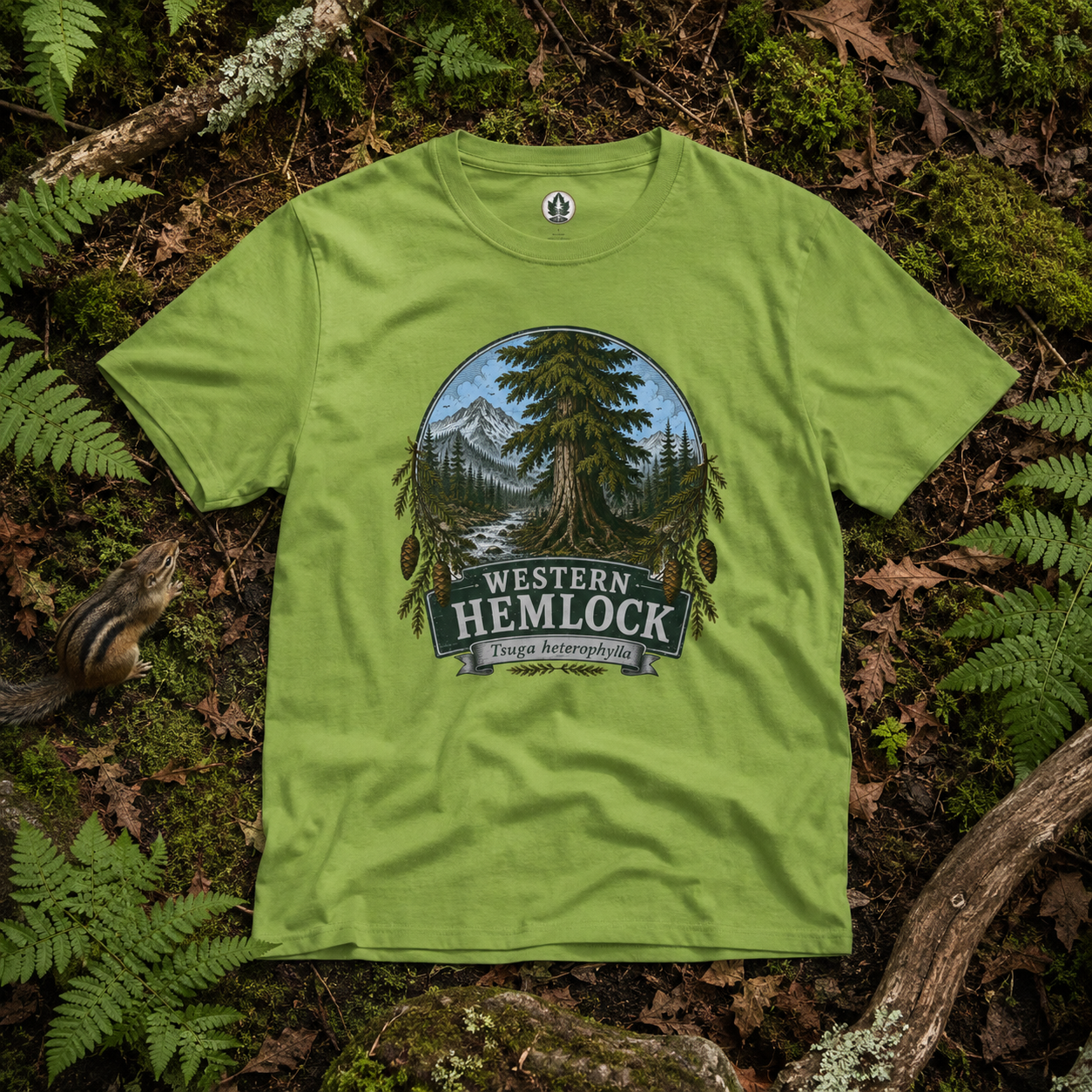 Western Hemlock, Tsuga heterophylla T‑Shirt