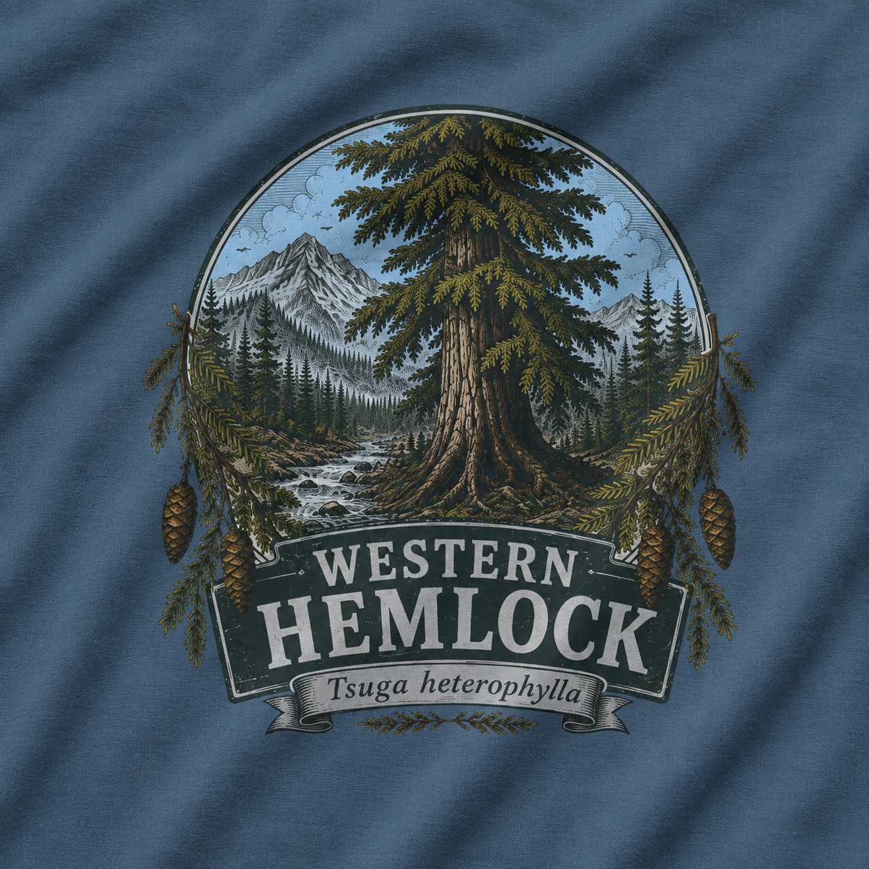 Western Hemlock, Tsuga heterophylla T‑Shirt