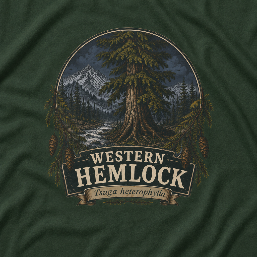 Western Hemlock, Tsuga heterophylla T‑Shirt