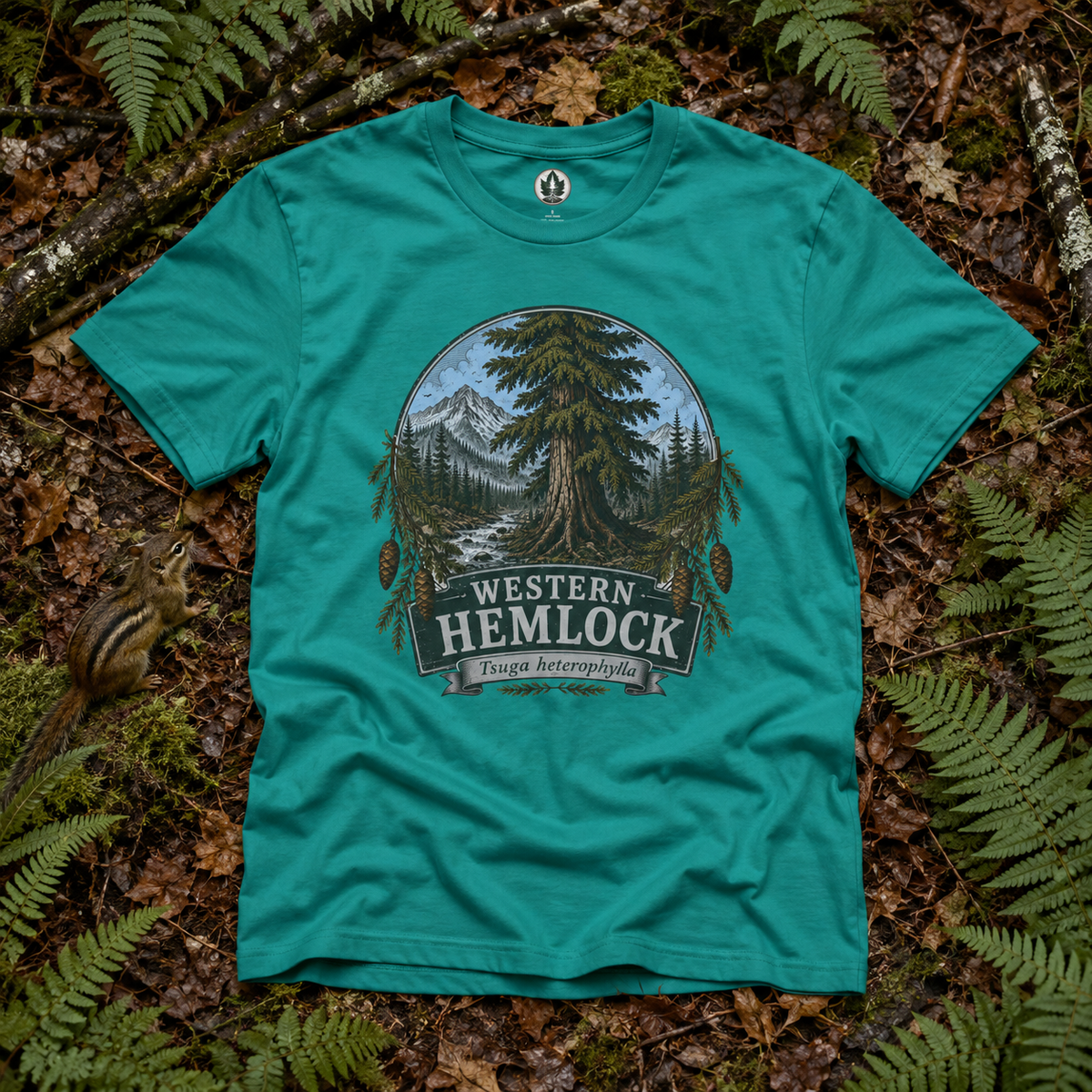 Western Hemlock, Tsuga heterophylla T‑Shirt